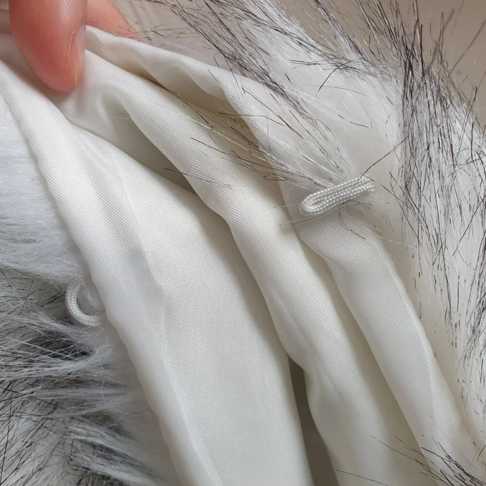 Nordstrom Faux Fur Vest White Black Longline Women's Luxurious Pockets Jacket S - Picture 10 of 11